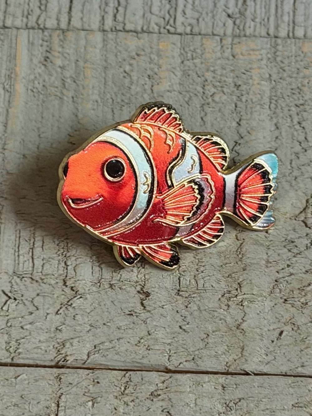 Red Clownfish Enamel Pin for Kids - Cute Fish Accessory